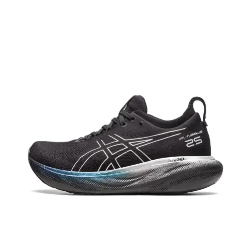 Asics Gel Nimbus 25 Low Топ Повседневные Беговые Кроссовки Женские Черные Синие