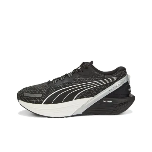 PUMA Run XX Nitro Зимний Slip-resistant Abrasion-resistant Низкий топ Беговые кроссовки Женские Черный