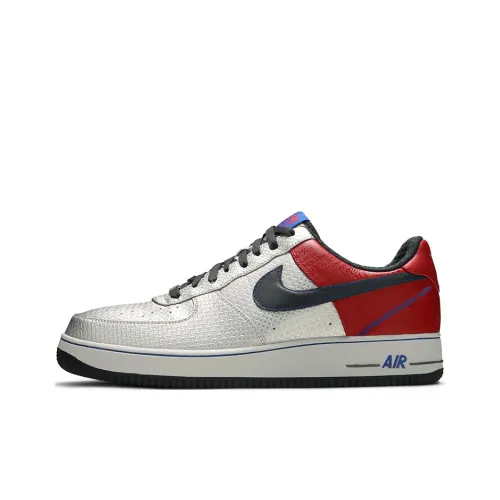 Nike Air Force 1 Премиум 07 Противоскользящие Устойчивые к истиранию Легкие Низкие Скейтбординг Кроссовки Серебряно-красные
