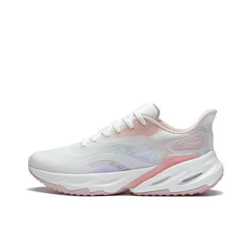 LiNing Vibe 2,0 Противоскользящие устойчивые к истиранию амортизаторы низкий топ беговые кроссовки Женские Белые Розовые