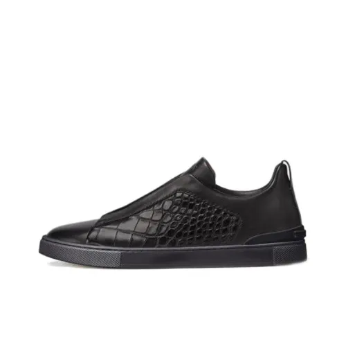 Ermenegildo Zegna Triple Stitch Скейтборд Кроссовки Низкие Черные Мужские