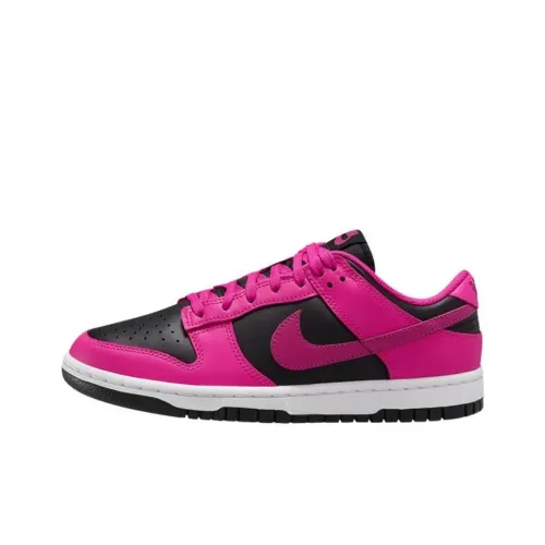 Nike Dunk Low 'Fireberry' Slip-Resistant Shock Absorbers Low Top Скейтборд Кроссовки Женские Розовый Черный