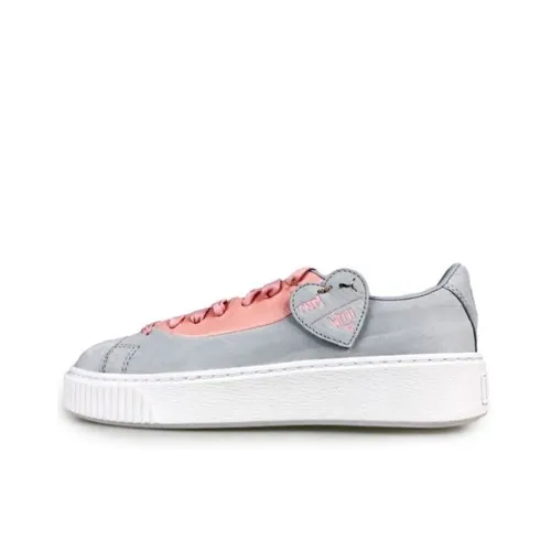 PUMA BASKET PLATFORM VALENTINE Низкие Кроссовки для скейтбординга Женские Серый Розовый