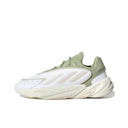 Adidas Originals Ozelia Shock Absorbers Slip-resistant Abrasion-resistant Low Top Footwear Cushioned Unisex White Green Adidas Originals Ozelia Shock Absorbers Противоскользящие Устойчивые к истиранию Низкий Топ Обувь с амортизацией Унисекс Белый Зеленый