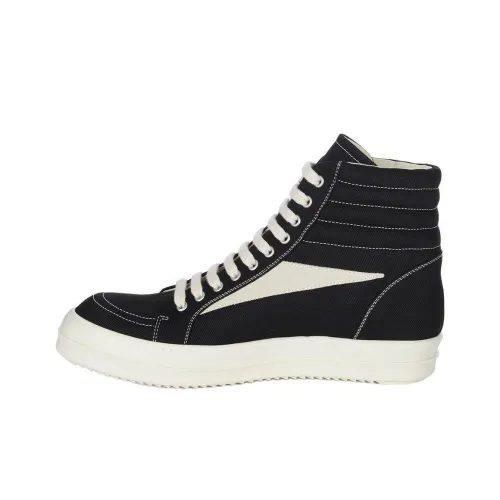 RICK OWENS High Top Canvas Shoes Мужские Черные