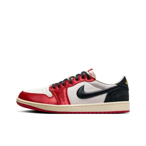 Trophy Room x Jordan Air Jordan 1 Low OG Low Топ Винтажные баскетбольные кроссовки Унисекс Белый черный красный
