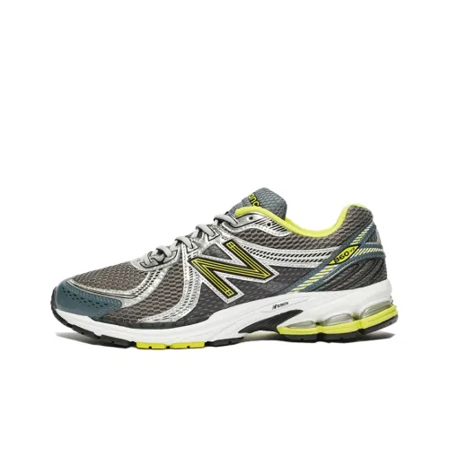 New Balance NB 860 Амортизация Низкий Топ Повседневные Беговые Кроссовки Унисекс Серый Желтый