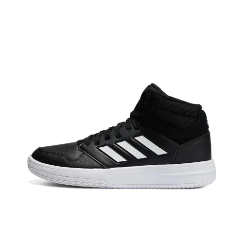 Adidas Gametaker Slip Resistant Амортизация Устойчивость к истиранию Высокий топ Скейтборд Кроссовки Унисекс Черный