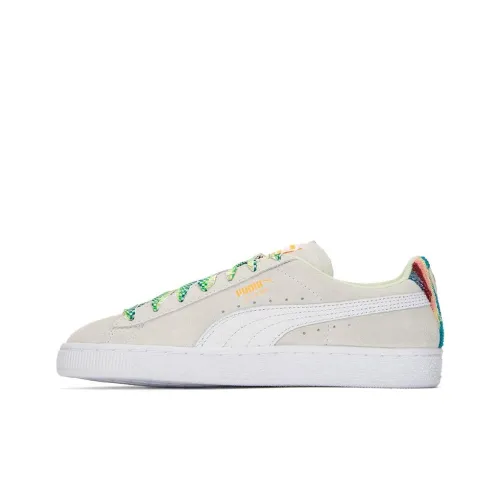 PUMA Suede Series Классический Just For Fun Низкие Кроссовки для скейтбординга Унисекс Белый Зеленый