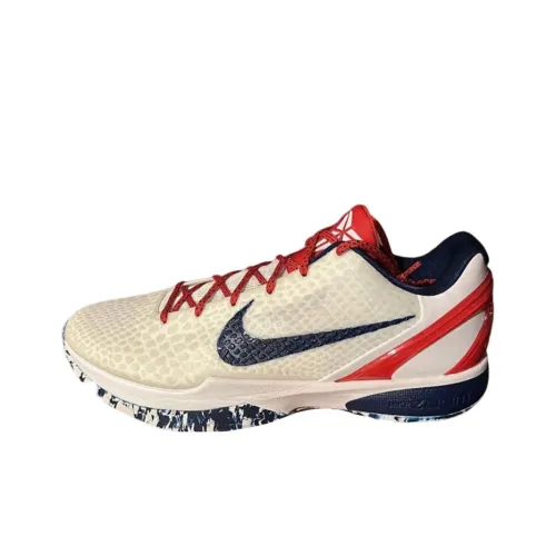 Nike Zoom Kobe 6 PEs 'Команда США' Противоскользящие Низкие Баскетбольные Кроссовки Мужские Белые и Синие