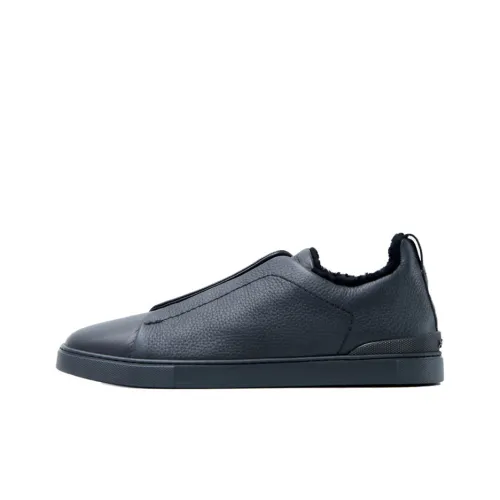 Ermenegildo Zegna Triple Stitch Скейтборд Кроссовки Низкие Черные Мужские