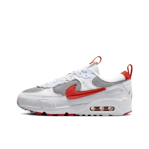 Nike Air Max 90 Futura 'Огненно-красный' Низкий Топ Спортивная Повседневная Обувь Белый Красный