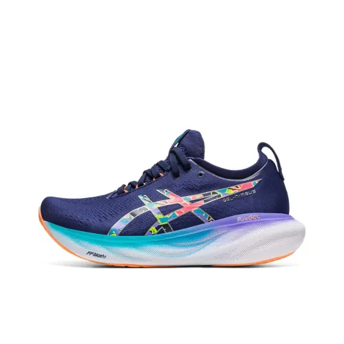 Asics Gel Nimbus 25 Low Топ Тренировочные Беговые Кроссовки Женские Синий-Фиолетовый