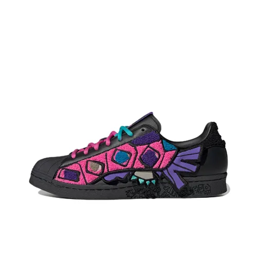 HANMEILIN x Adidas Originals Superstar 80s 'Dragon' Низкие Скейтборд Кроссовки Унисекс Черный Розовый Фиолетовый