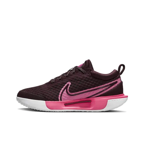 nike Court Zoom Pro Амортизаторы Шок Устойчивые к Сцеплению Устойчивые к Износу Низкий Топ Кроссовки для Тениса Женские Черные Красные