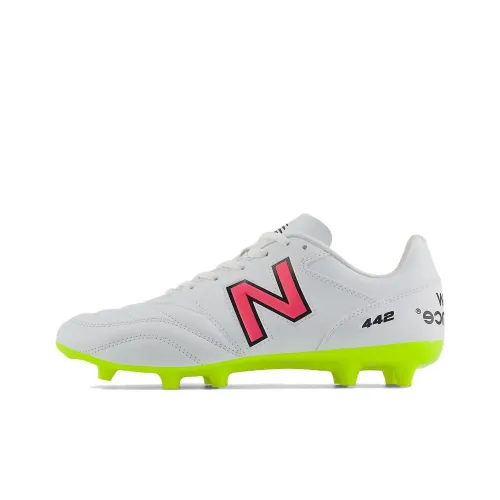 New Balance 442 V2 FG Твердый Грунт Футбольные Бутсы Мужские Белый Розовый