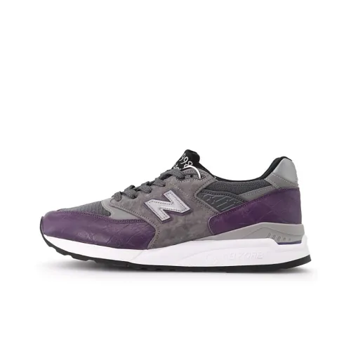 New Balance NB 998 Low Top Марафон Беговые кроссовки Унисекс Серый Фиолетовый Сделано в США