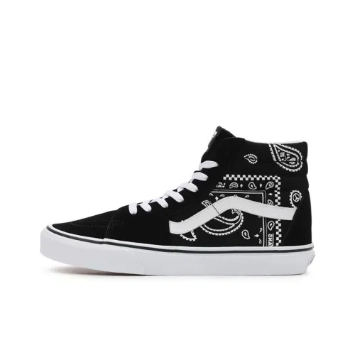 Vans SK8 Peace Пейсли Высокие Кроссовки для скейтбординга Унисекс Черный Белый