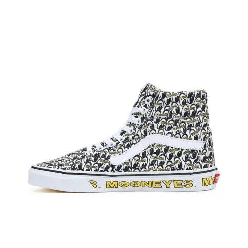 Mooneyes x VANS SK8 High Топ Скейтборд Кроссовки Унисекс Черный Белый