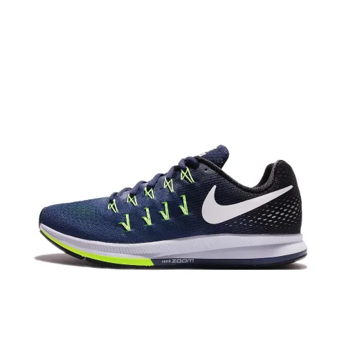 Nike Pegasus 33 Slip-resistant Abrasion-resistant Low Top Беговые кроссовки Мужские Blue