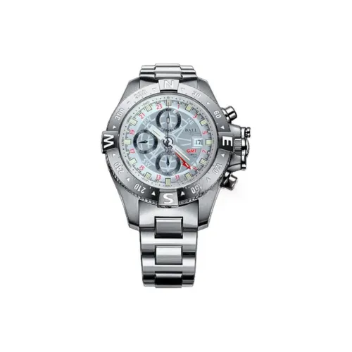 Шар Автоматический Механический Механизм Мужские Часы на запястье 45 мм Серебристый Циферблат Титан Корпус Часов Титан Ремешок