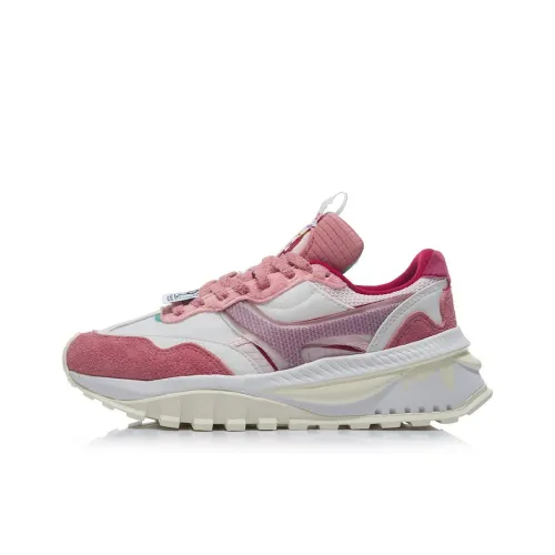 LiNing Fangyuan EVO Амортизация Противоскользящие Устойчивые к износу Низкий отскок Беговые кроссовки Женские Абрикосово-розовый