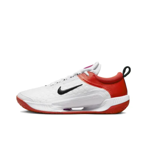Nike Zoom Court NXT HC Shock Absorbers Slip-on Устойчивый к истиранию Низкий Топ Твердый Court Теннисные Кроссовки Белый Красный