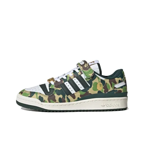 A BATHING APE x Adidas Originals FORUM 84 Low Топ Скейтборд Кроссовки Унисекс Зеленый