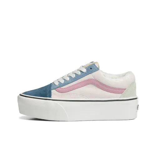 Vans Old Skool Collection Свинья Suede Sherpa Stackform Low Скейтборд Кроссовки Унисекс Белый Синий