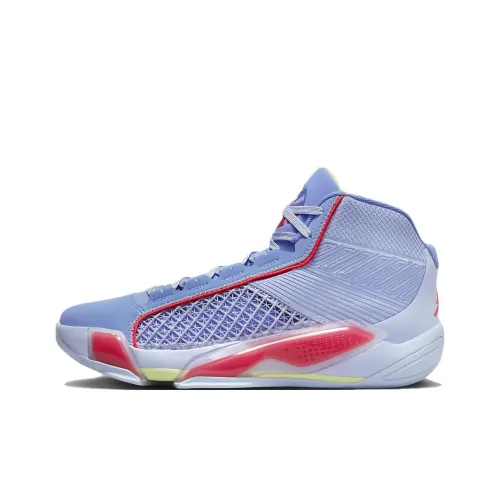 Jordan Air Джордан 38 Амортизаторы Slip-resistant MID Баскетбольные кроссовки Unisex Light Морской синий Азиатская версия