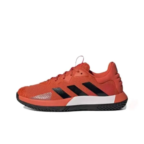 Adidas Solematch Bounce Slip-Resistant Abrasion-Resistant Легкий Низкий Топ Теннисные Кроссовки Мужские Красный Черный