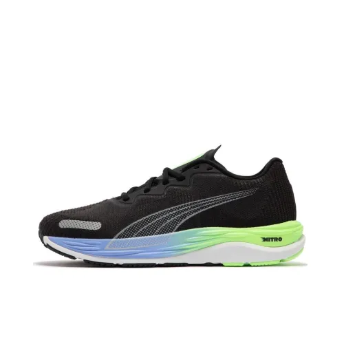 PUMA Velocity Nitro 2 Slip-resistant Abrasion-resistant Low Top Training Running Shoes Men's Black PUMA Velocity Nitro 2 Противоскользящий Устойчивый к истиранию Низкий Топ Тренировочные Беговые Кроссовки Мужские Черные