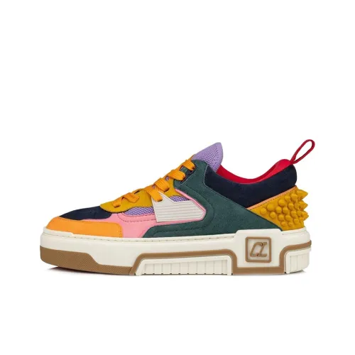 Christian Louboutin Astroloubi Скейтборд Кроссовки Низкие Желто-зеленые Розовые Мужские