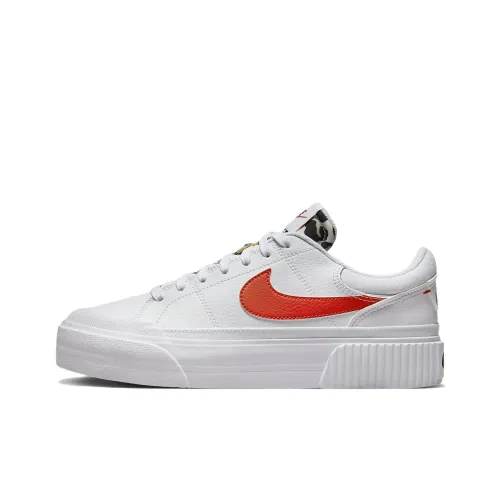 Nike Court Legacy Lift Нескользящий Легкий Низкий Топ Скейтбординг Кроссовки Женские Белый Оранжевый