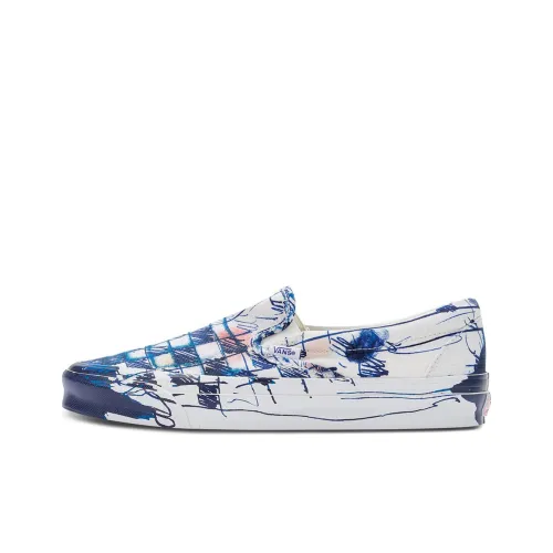 Connor Tingley x VANS Slip-on Low Top Скейтборд Кроссовки Unisex Белый Синий