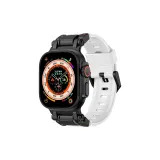 Нержавеющая сталь интерфейс (черный) + фторополимерный ремешок (сияющий белый - светящийся)