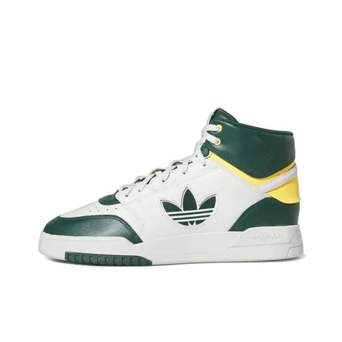 Adidas Originals Drop Step Легкий Износостойкий и Нескользящий Высокий Топ Кроссовки для скейтбординга Унисекс Белый Зеленый