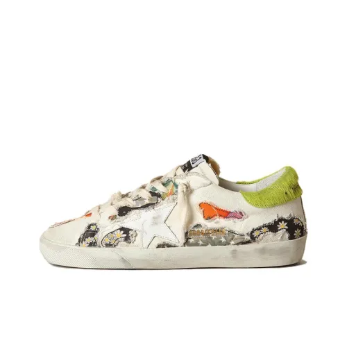 Golden Goose Супер Звезда LAB Низкий Топ Скейтборд Кроссовки Женские Белые Потертый