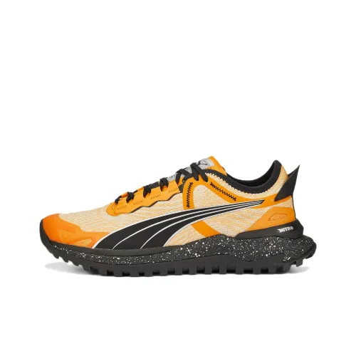 PUMA Voyage Nitro Slip-Resistant Abrasion-Resistant Low Top Training Running Shoes Men's Orange Black PUMA Voyage Nitro Противоскользящий устойчивый к истиранию низкий топ тренировочные беговые кроссовки мужские оранжевый черный