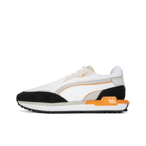 PUMA City Rider Амортизация Устойчивый к истиранию Дышащий Низкий Топ Casual Унисекс Белый Оранжевый