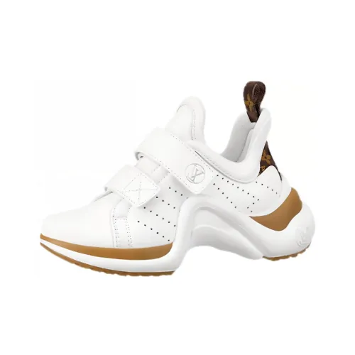 LOUIS VUITTON Archlight Ремень Низкий Топ Спортивная Повседневная Обувь Женская Белая Золотая