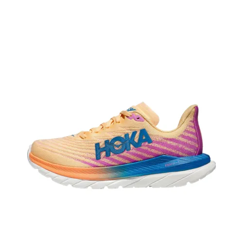 HOKA ONE ONE Mach 5 Slip-resistant Abrasion-resistant Low-top Беговые кроссовки Женские Pink Orange