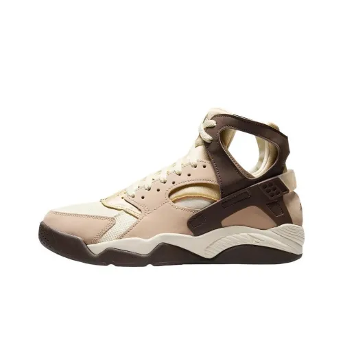Nike Air Pilot Huarache Slip-resistant Abrasion-resistant MID Top Vintage Basketball Shoes Unisex Brown
