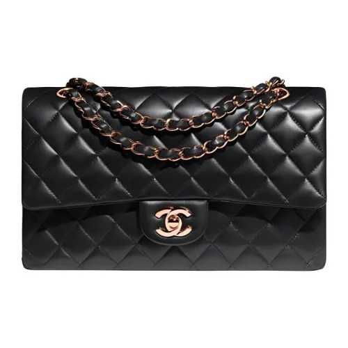 CHANEL Classic Flap CF Lambskin Portable Crossbody Bag Shoulder Bag Medium Women's Black