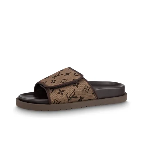 LOUIS VUITTON Miami Шлепанцы Мужской Каштановый