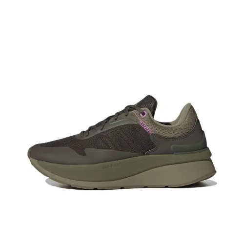 Adidas ZNCHILL Lightmotion Легкий Износостойкий и Противоскользящий Низкий Топ Беговые кроссовки Женские Черный Зеленый