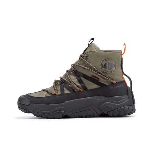 PALLADIUM OFF Сетка WP+ Водонепроницаемый и Легкий Высокий Топ Повседневная Обувь Унисекс Темно-оливковый Зеленый