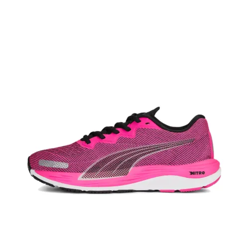 PUMA Velocity Nitro 2 Slip-Resistant Abrasion-Resistant Low-Top Беговые кроссовки Женские Розовый Черный