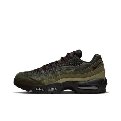 Nike Air Max 95 Low Топ Casual Мужской Черный Зеленый