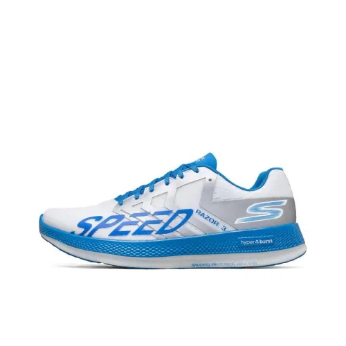 Skechers Go Run Razor 3 Low Топ Резиновый Повседневные Беговые Кроссовки Мужские Синие